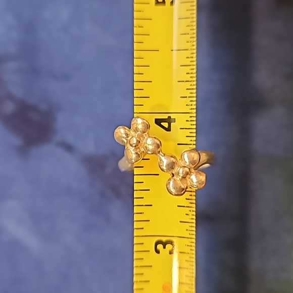 Sterling Silver | 925 | 4 Petaled | 2 flower Ring | Size 7 - Picture 8 of 12